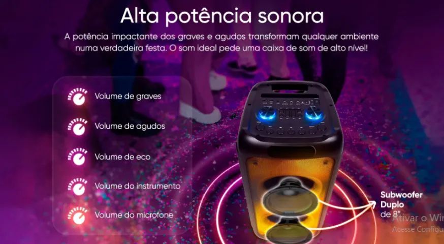 caixa de som bluetooth evoke 1010 lacrada e com garantia - Foto 3