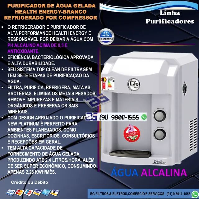 Purificador de Água Gelada Alcalina Top Life Health Energy-Compressor  - Foto 2
