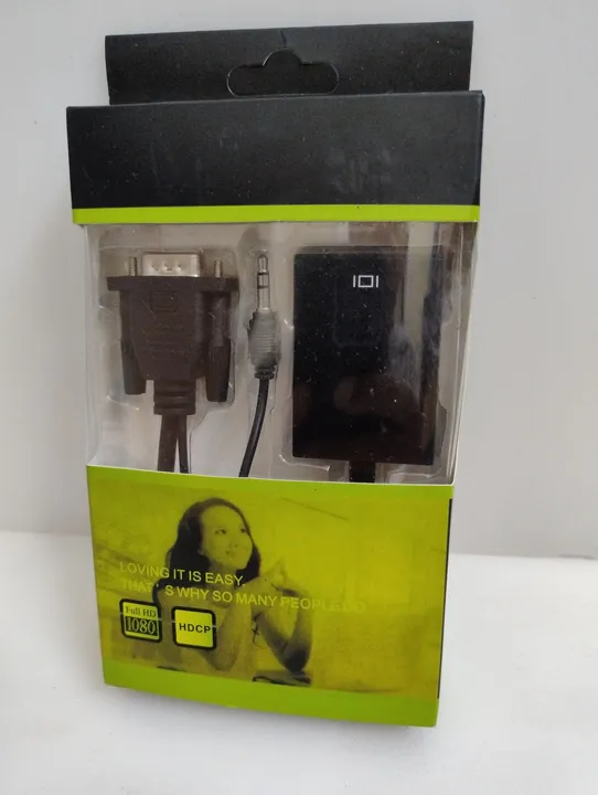 Conversor VGA para HDMI Com Áudio - Produto Novo (Leia a Descrição)