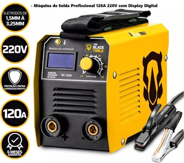 Máquina Solda Inversora Mma 120A com Display The Black Tools 50-60hz 220v  - Produto Origi