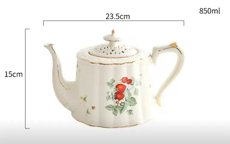 Chaleira Inglesa Ceramica Esmaltada Chá Café Elegante 850ml - Foto 6