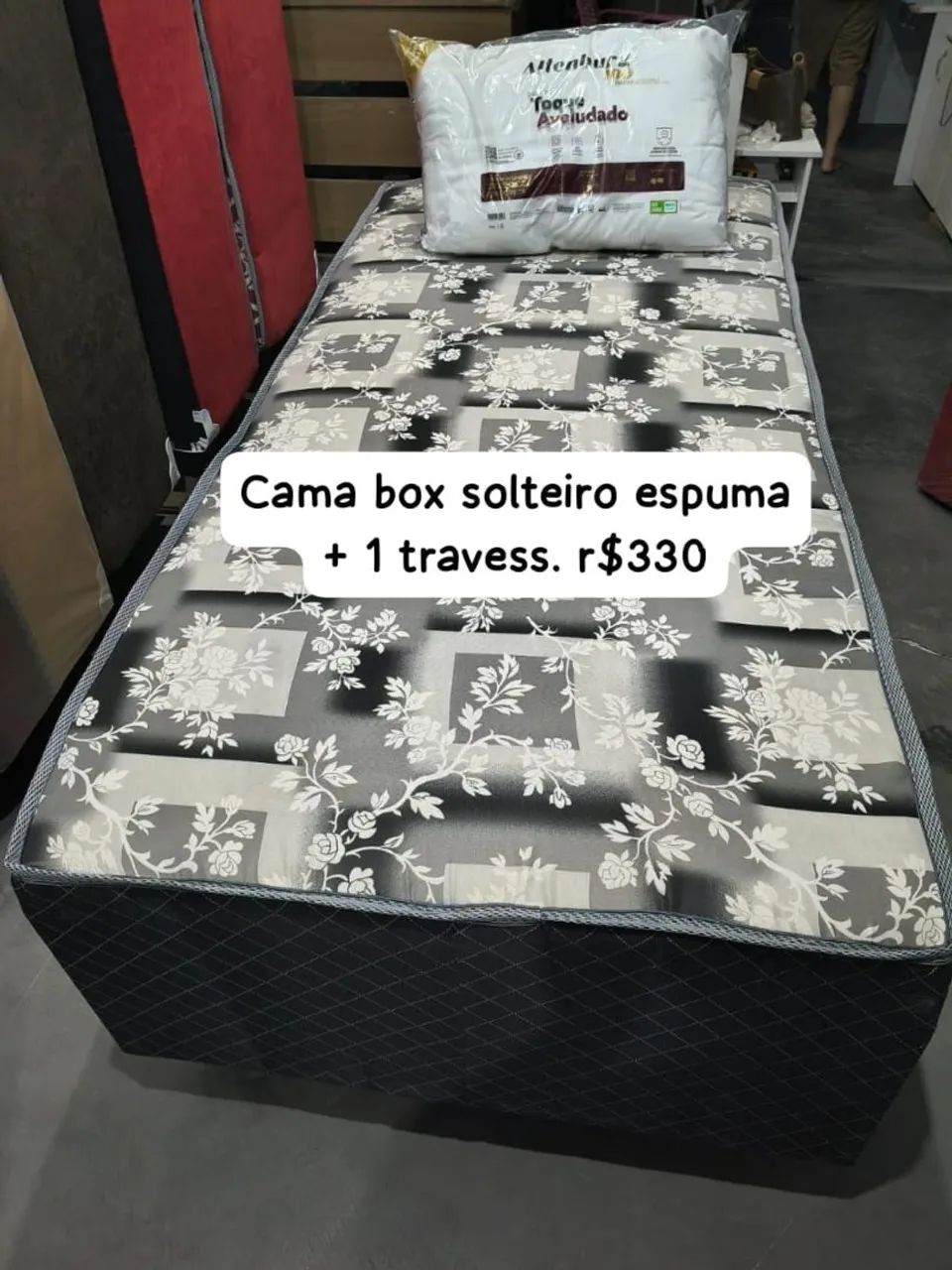 Cama Espuma Solteiro + Travesseiro (ENTREGA GRÁTIS)
