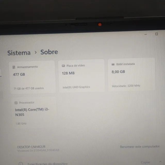 Notebook asus vivobook i3 N305 (4 meses de uso) - Foto 3