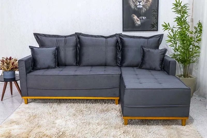 Sofá 3 Lug. Milão C/Chaise Lado Esquerdo Veludo Larg. 2.30m - Molas Ensacadas - Foto 2