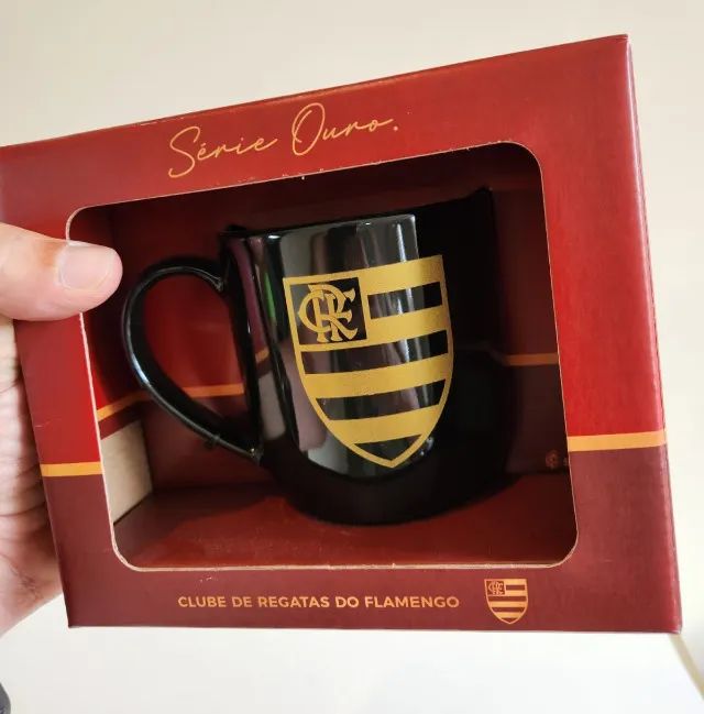 Caneca Oficial Flamengo Série Ouro 300ml Porcelana - Foto 2
