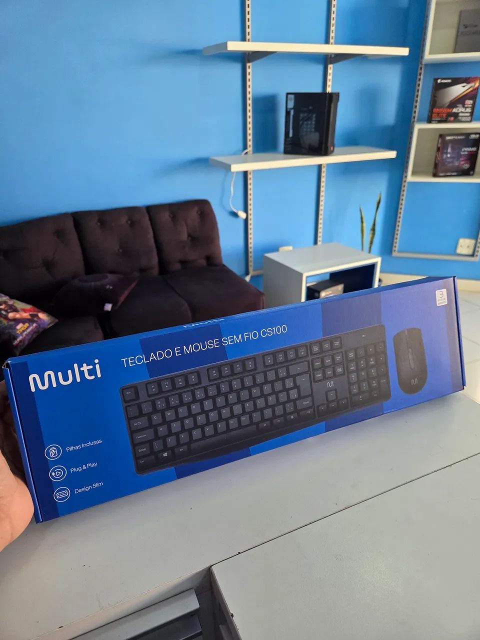 Kit Teclado e mouse sem fio Multilaser 