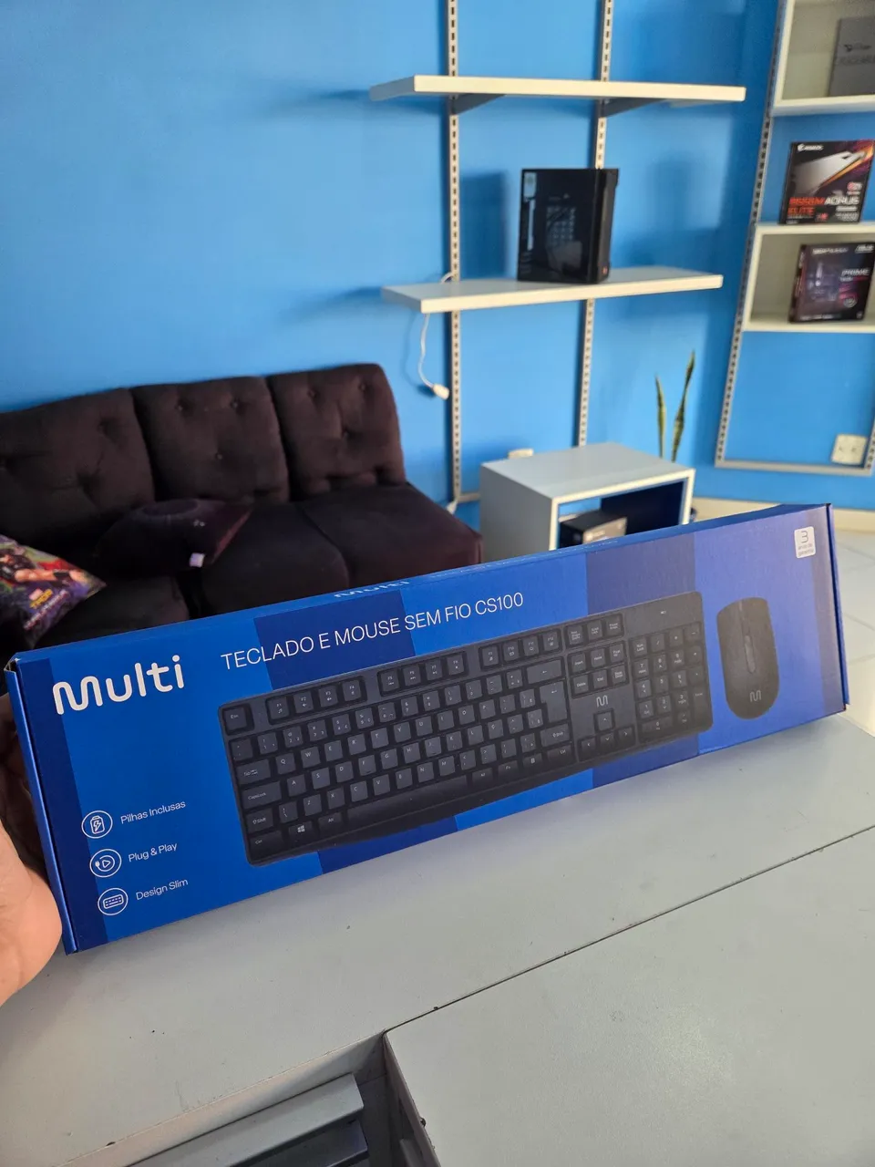 Kit Teclado e mouse sem fio Multilaser 