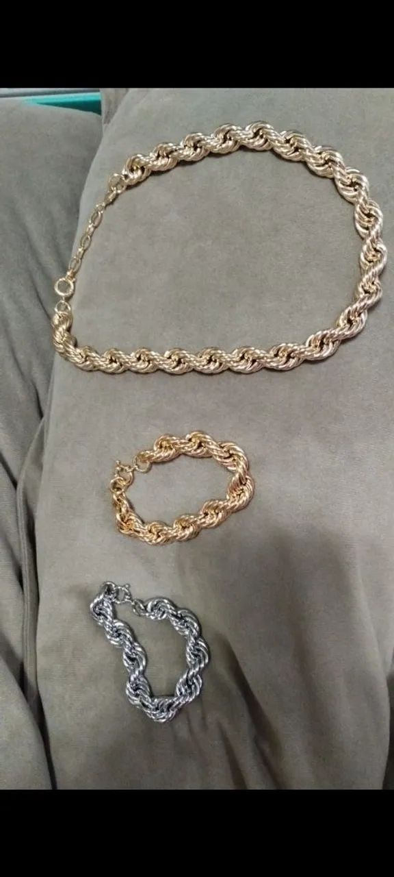 Cordão baiano maxi pulseiras e colar  - Foto 5