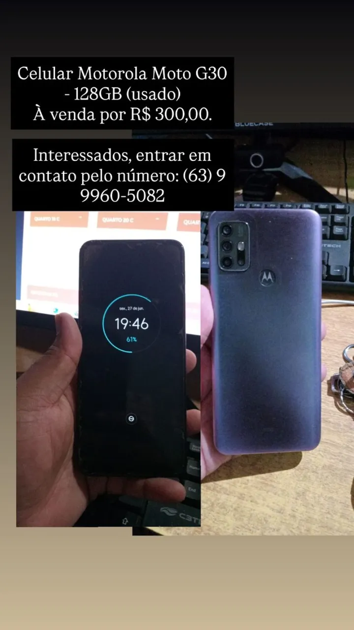 Celular à venda.