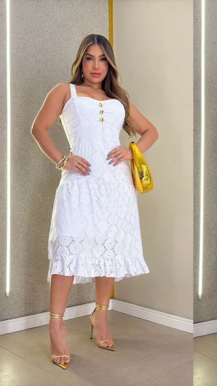 Vestido Branco Malha Laíse - Foto 2