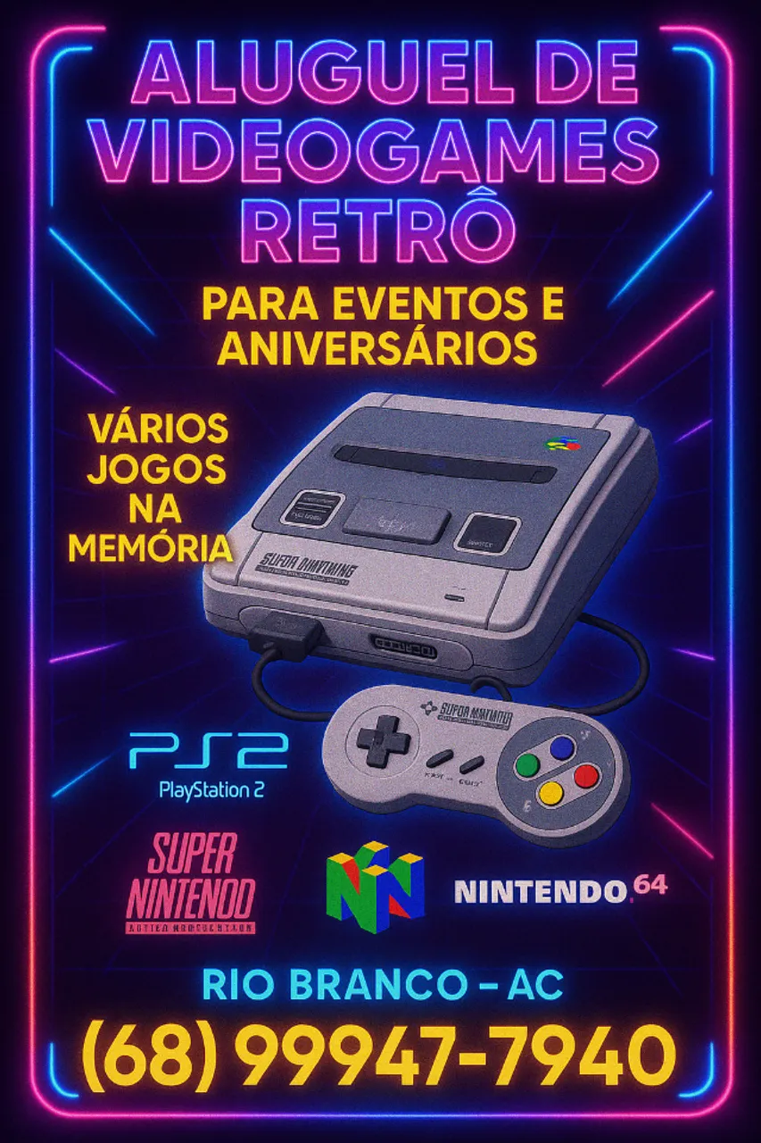 Aluguel de Video Games Retrôs (Antigos) Para Eventos e Aniversario