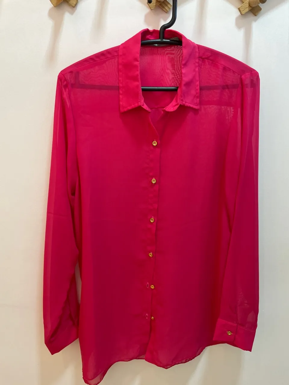 Camisa rosa feminina de tecido leve/ Siberian