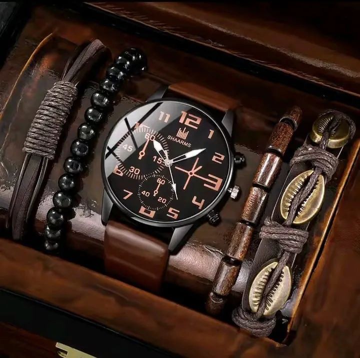 Kit Relógio e Pulseiras Masculinas - Foto 2