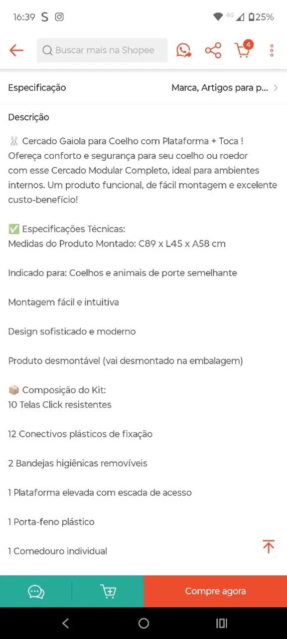 Gaiola/cercadinho para pequenos pets  - Foto 3