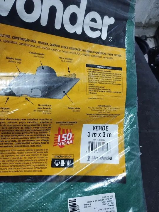 Lona Impermeável Verde 3x3m - vonder
