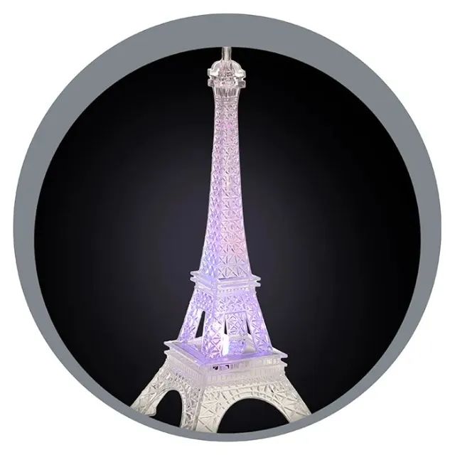 NOVO! Luminária Torre Eiffel Com Luzes De Led De Plástico Pequena 13,5cm - Foto 2