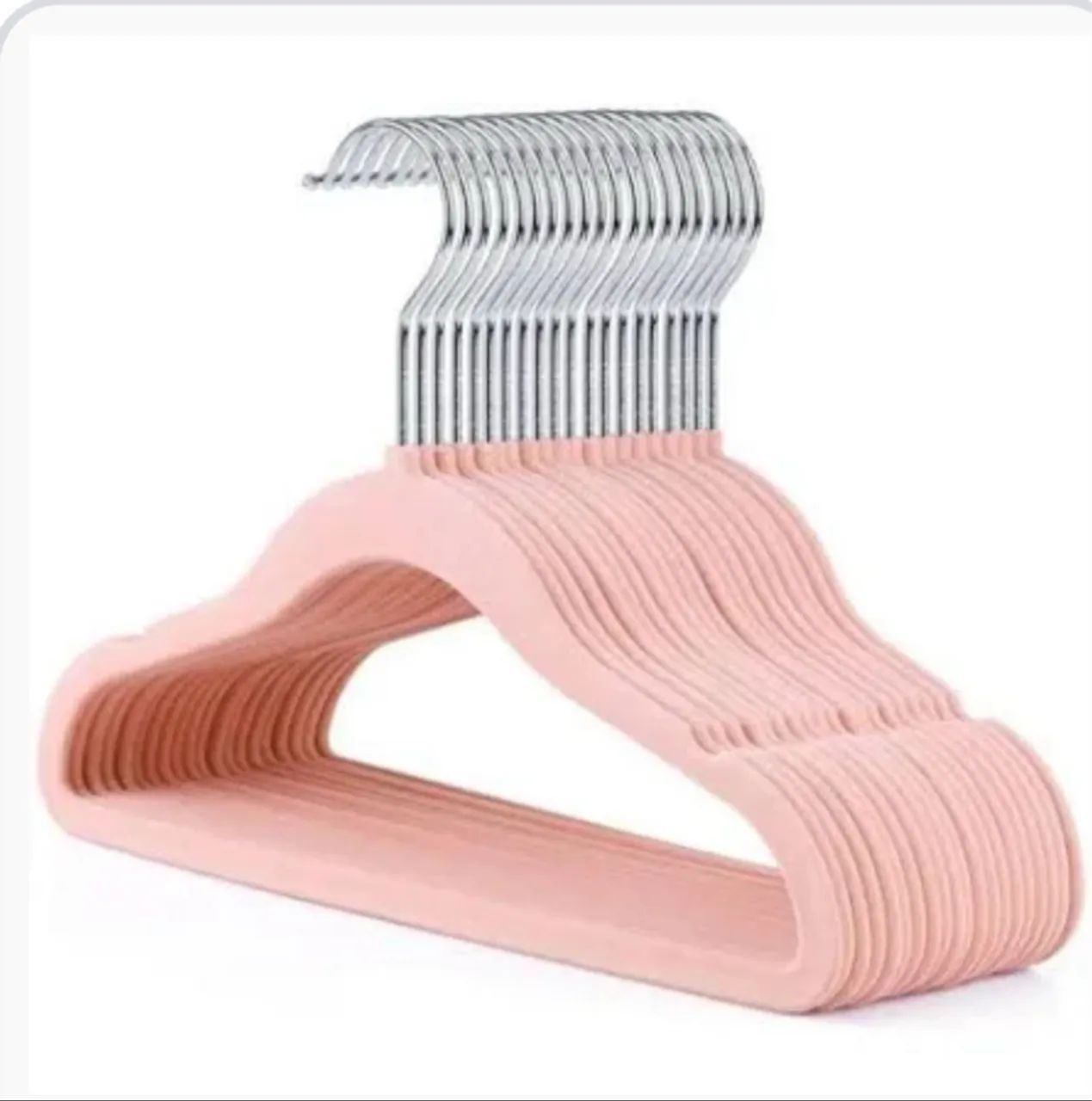 Cabides de Veludo Rosa para Roupas de Bebê - 10 Unidades - Foto 2