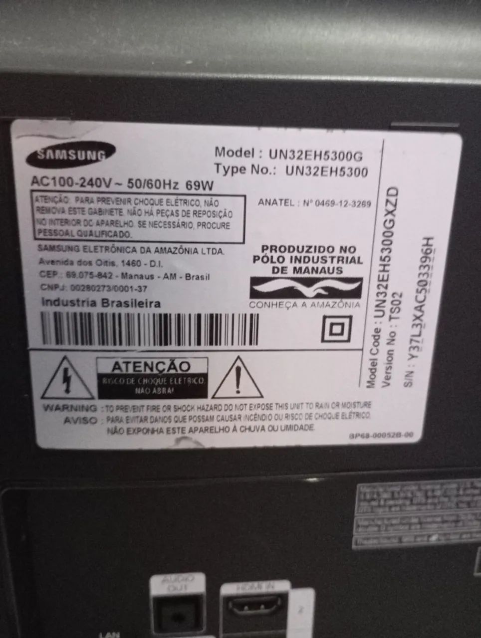 TV Samsung 32"  com defeito - Foto 2