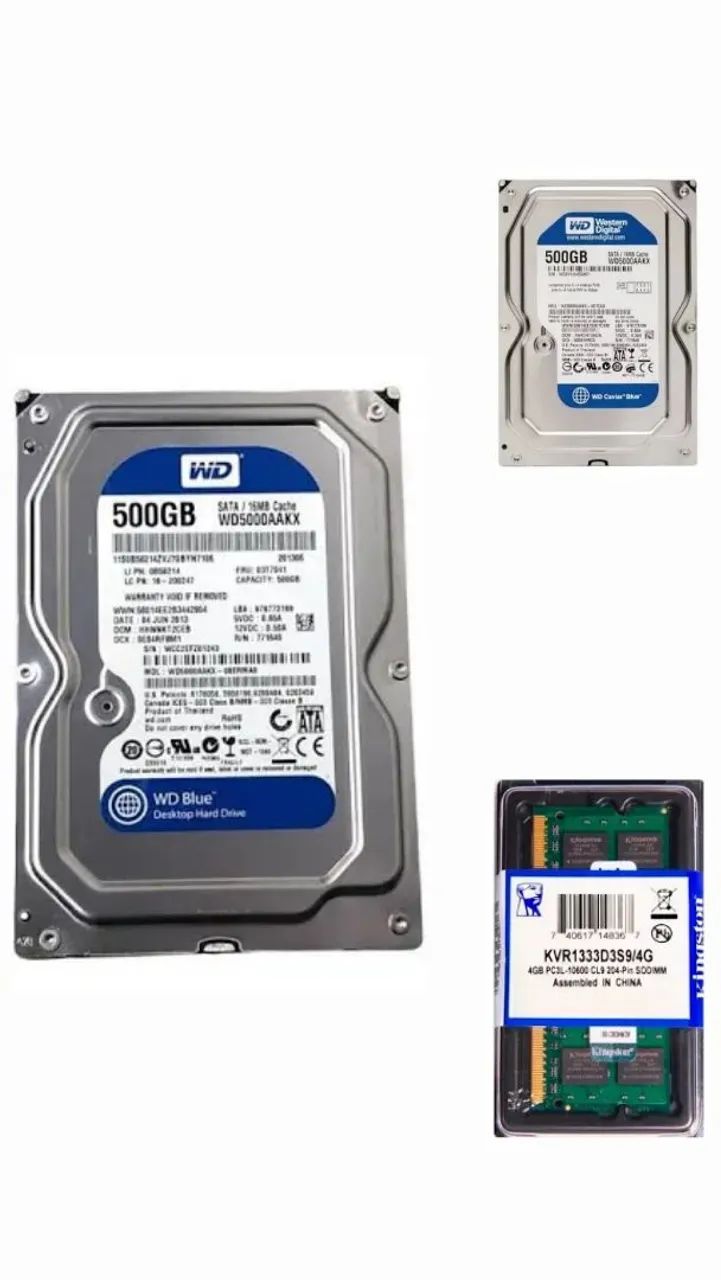 Combo 2 HDS e 1 memoria RAM DRR3