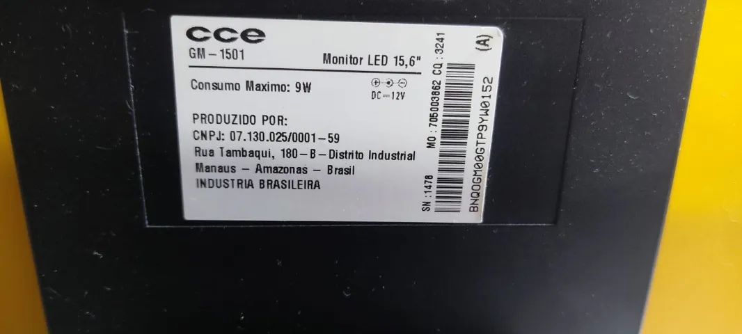 Monitor Led Cce De 15,6 Polegadas Gm-1501 - Semi novo - Promoção - Foto 4