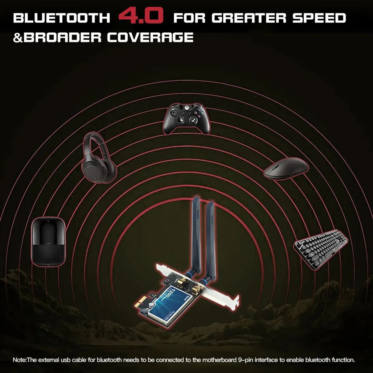 Placa wi-fi dual Band+Bluetooth 4.0 pra PC  - Foto 3