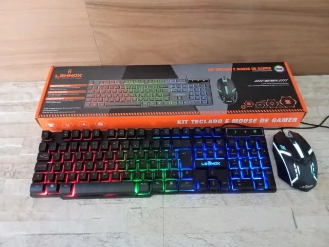 Kit Teclado e Mouse  Gamer Lehmox Led RGB Semi Mecânico - Foto 3