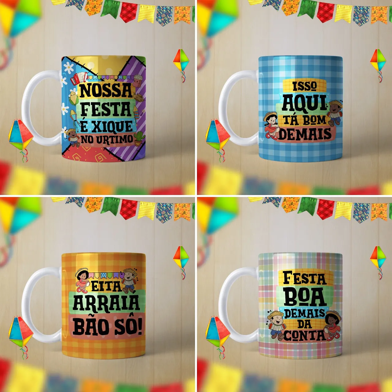 Canecas Decoradas Festa Junina lembrancinha