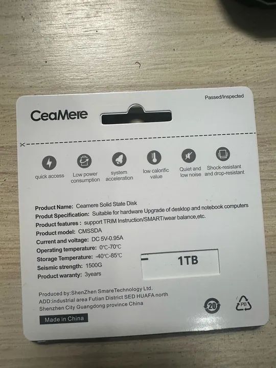 SSD 1TB CeaMere - Novo 