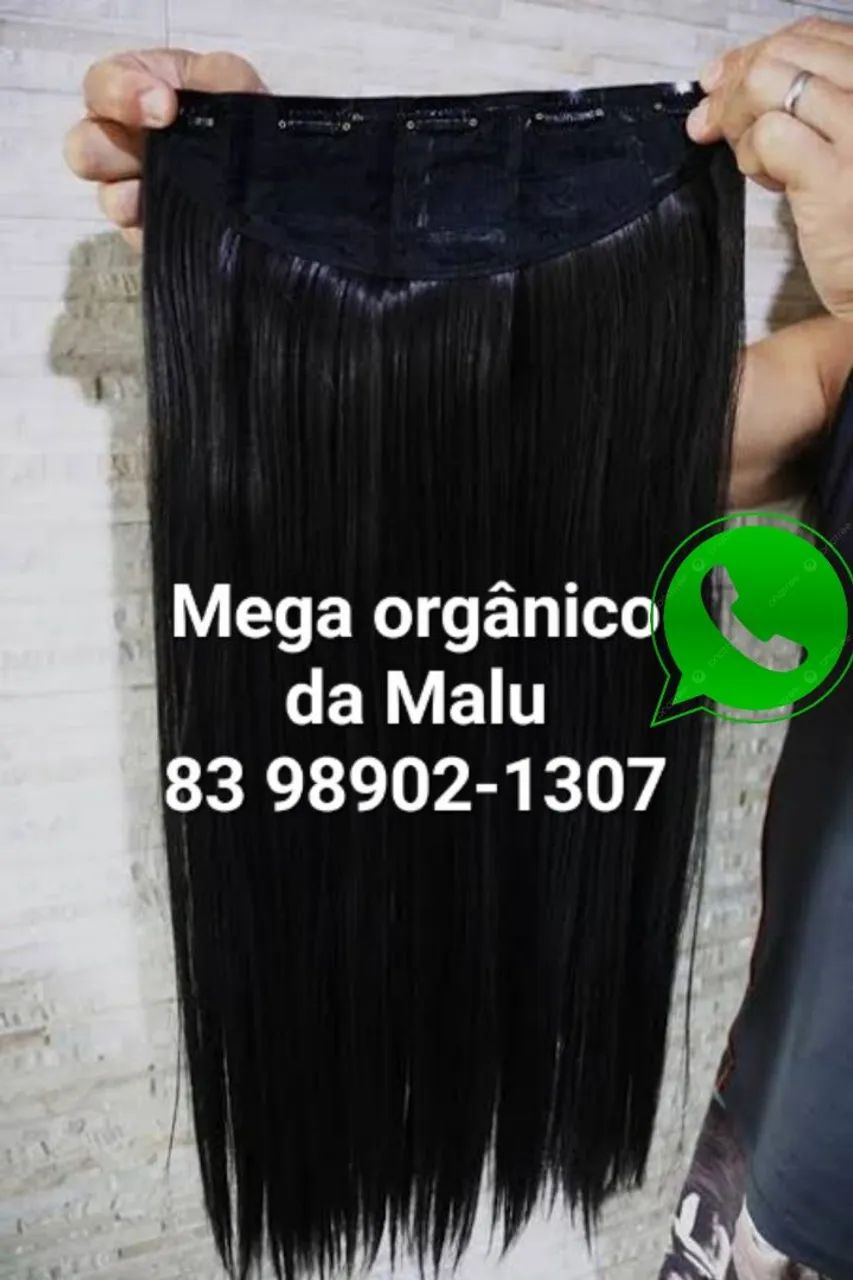 Mega Hair orgânico no tic tac Preto liso ondulado 150 gramas 70cm Entrega gratuita em JP - Foto 2
