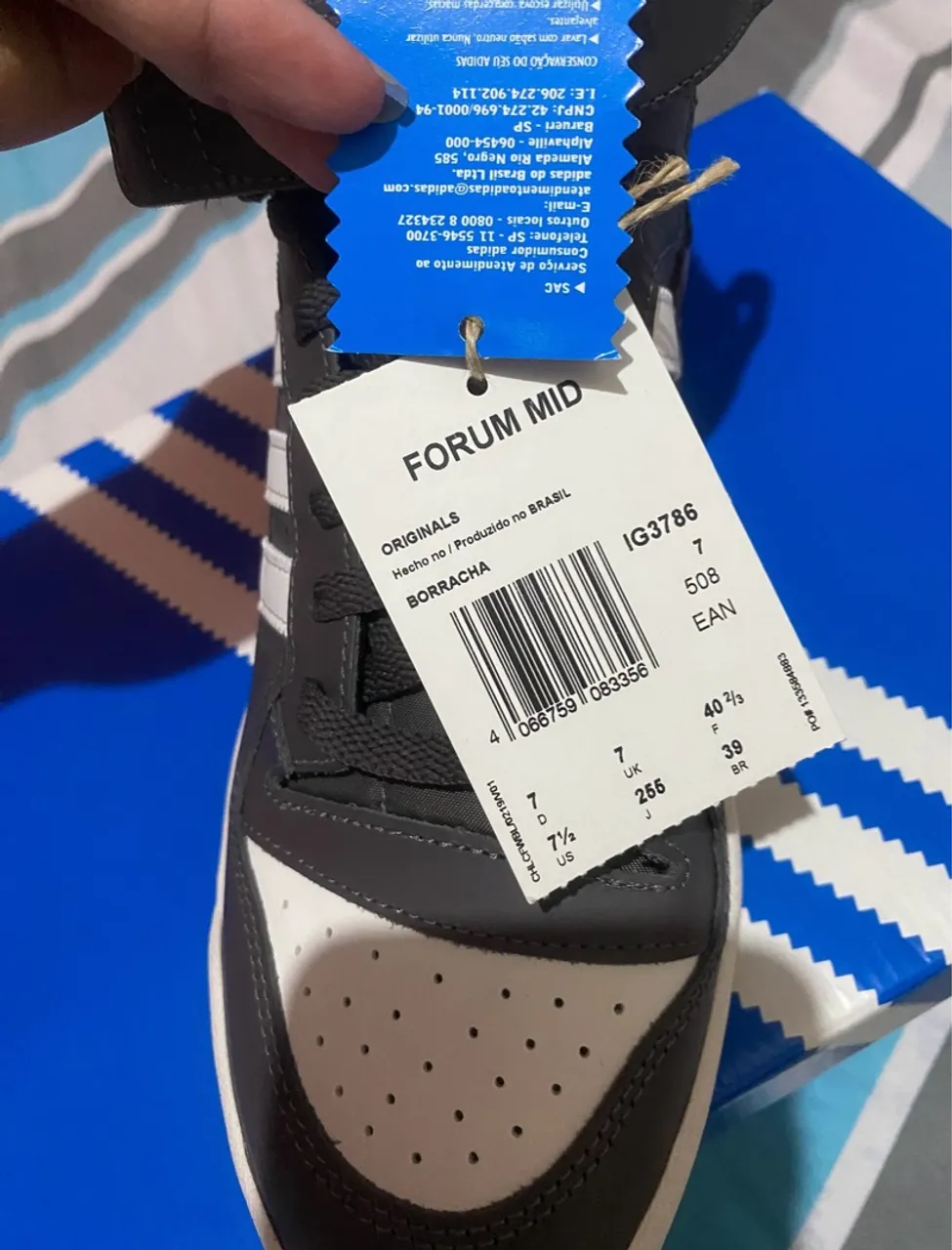 Tenis Adidas Forum Mid - Cinza e Branco - Original