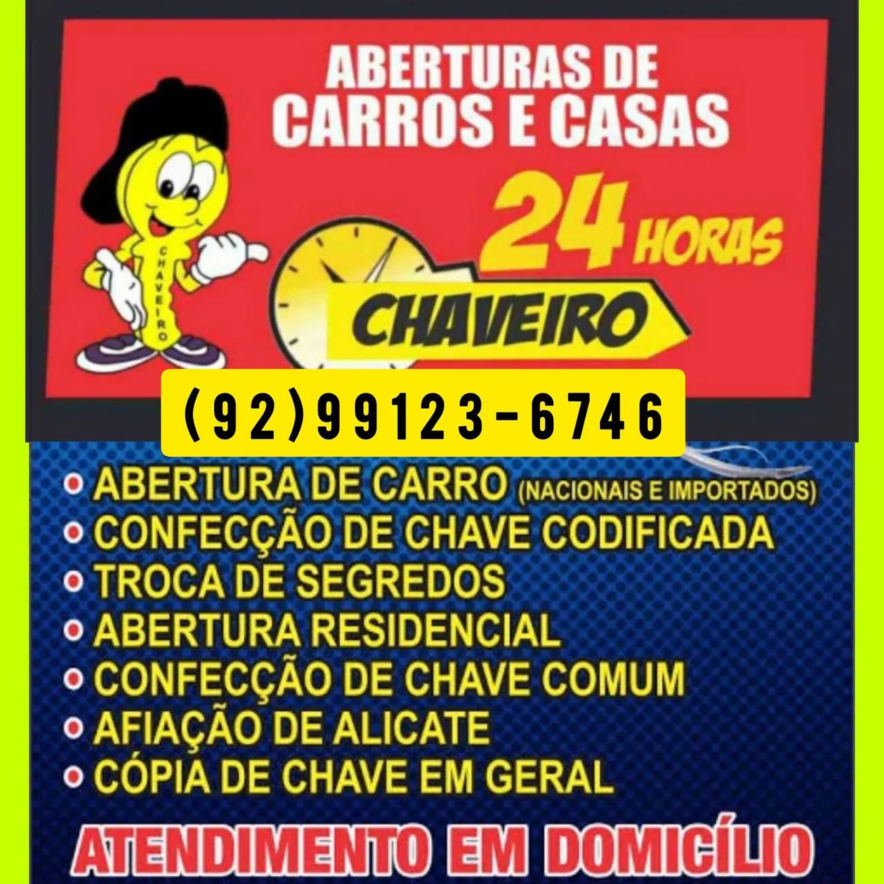 Chaveiro 24 horas Especializados em aberturas residências e automotivo 