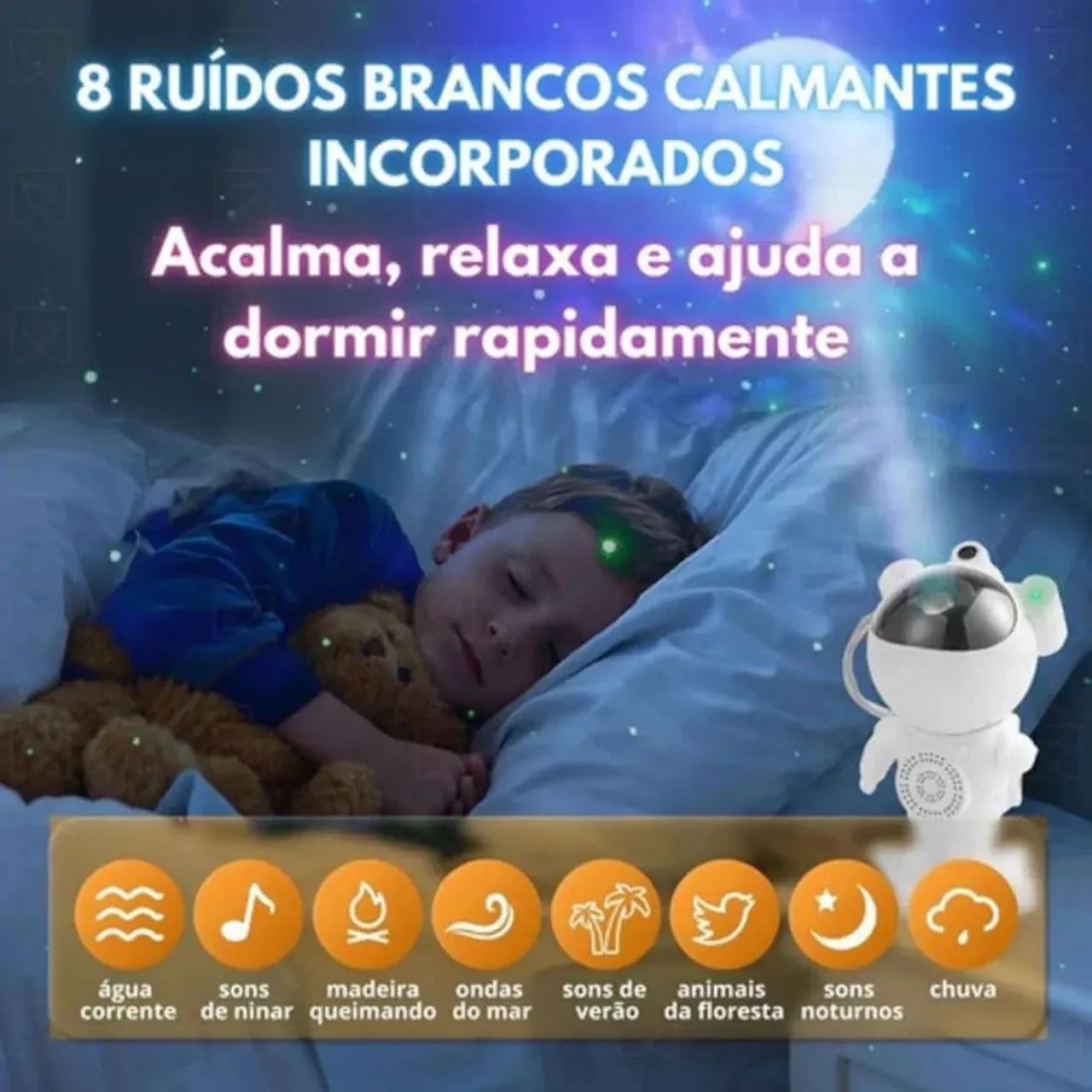 Projetor galáxia astronauta Bluetooth  - Foto 6