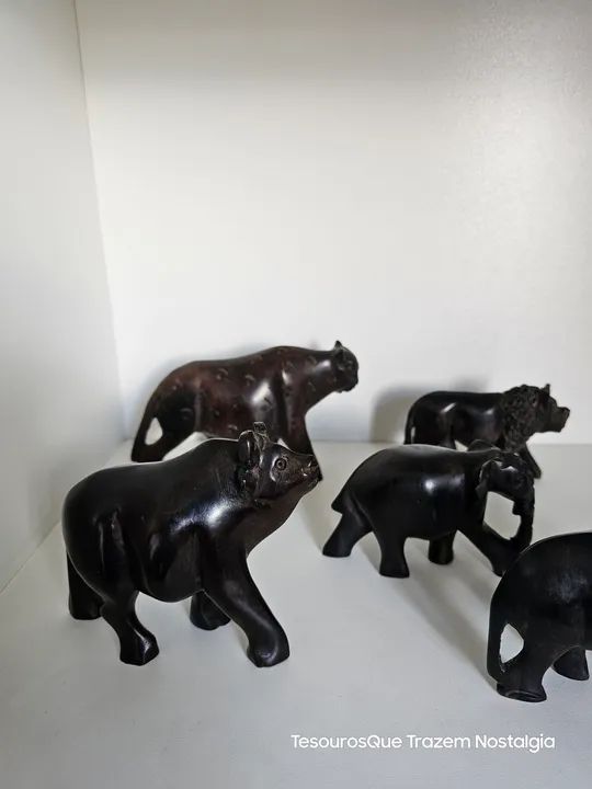 5 Esculturas de Maderia Feitos a Mão Africanas - Foto 4
