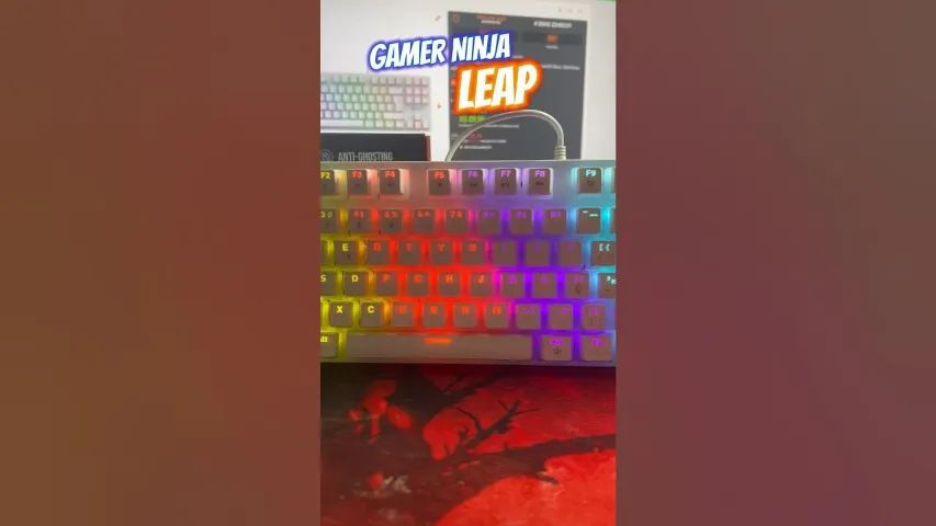 Teclado Mecânico Gamer Ninja Leap, Switch Blue, Rainbow, ABNT2, White, Novo, Lacrado - Foto 2