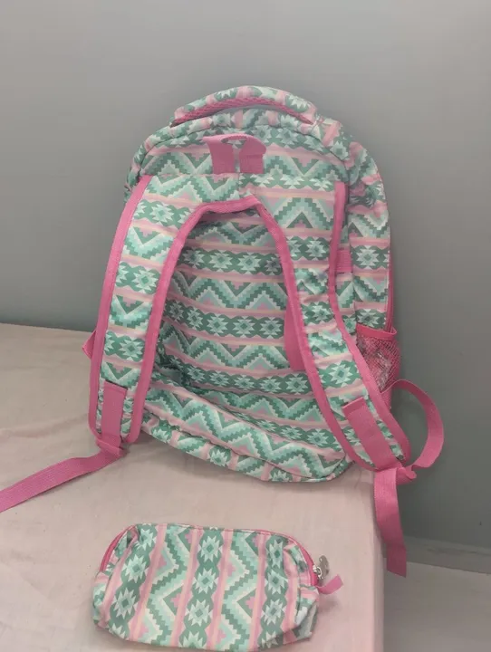 Mochila Feminina Estampa Tribal - Rosa e Verde