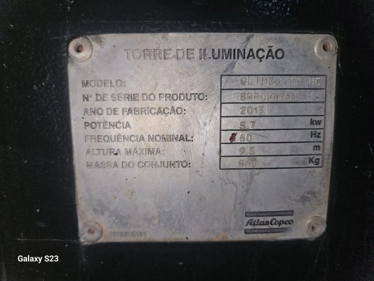 TORRE DE ILUMINAÇÃO DIESEL FABRICANTE ATLAS COPCO  MODELO QLT M 20 - Foto 4
