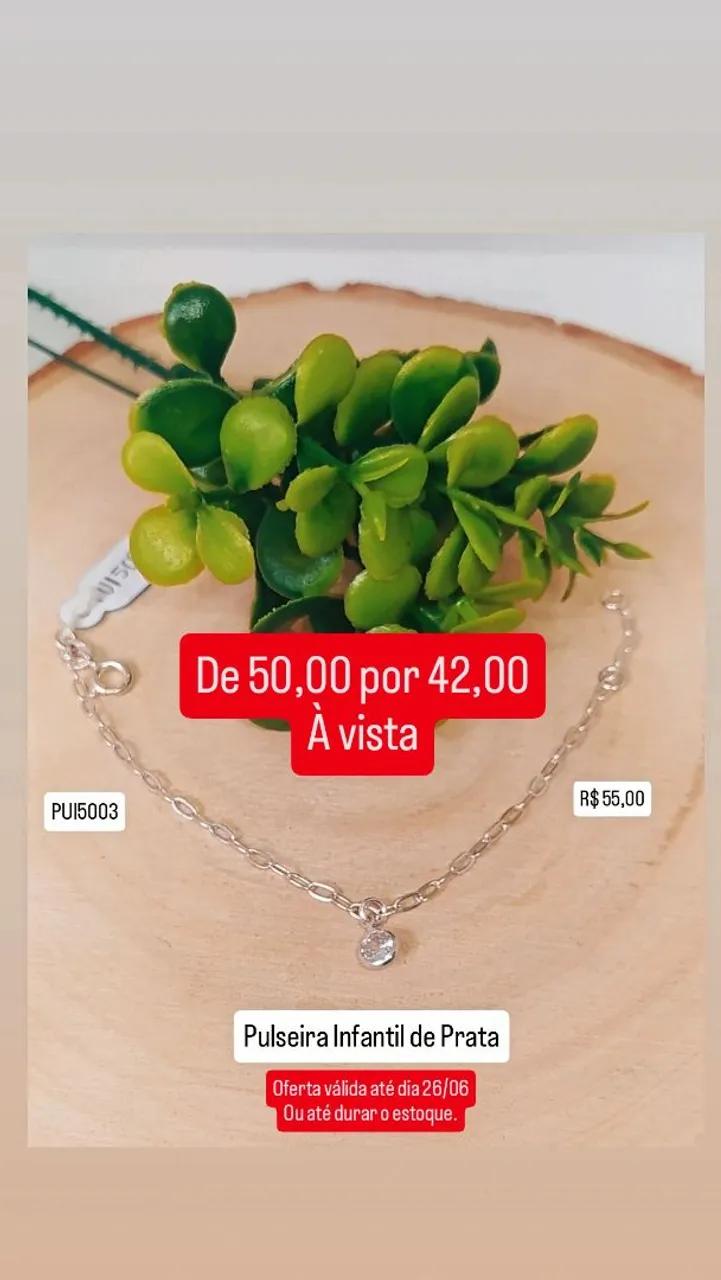 Pulseira Infantil de Prata com Desconto