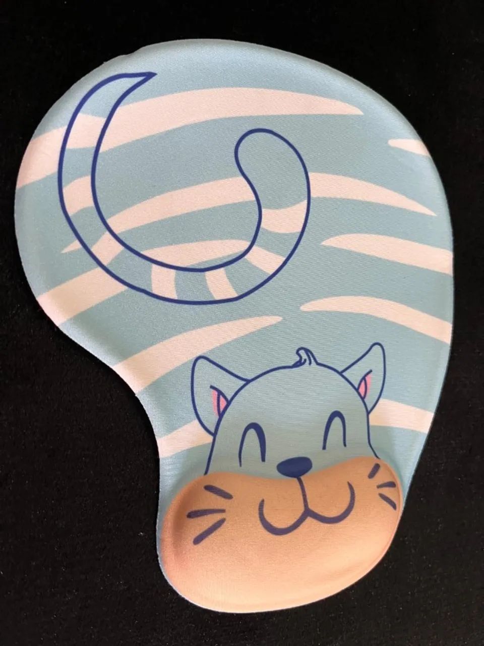 Mousepad ergonômico com apoio para o pulso gatinho azul