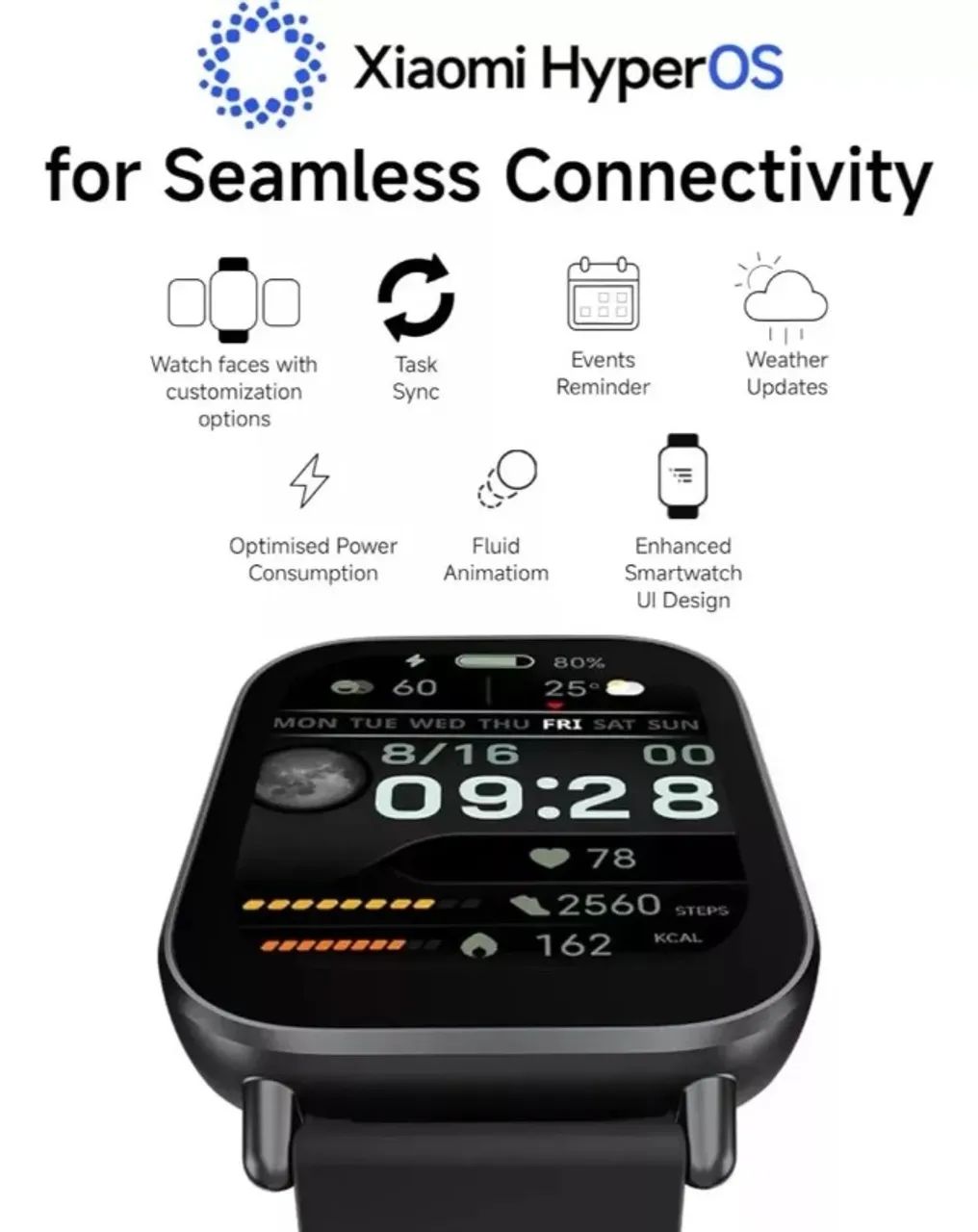 Xiaomi Redmi Watch 5 Active Com Bateria Hyperos 18 Dias Call Caixa Preto Pulseira Preto Bi - Foto 6