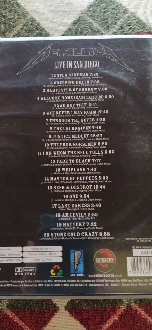 DVD Metallica - Live in San Diego - Foto 2