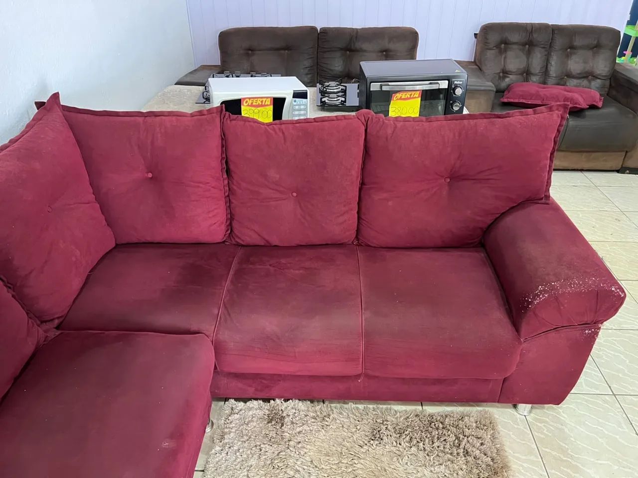 Sofá de Canto Com 6 Almofadas - Entrega Grátis  - Foto 4