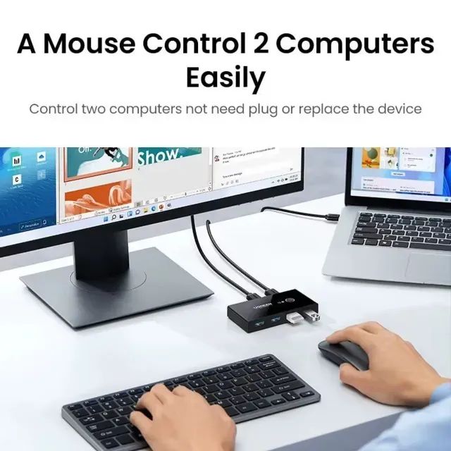 UGREEN KVM Switch USB 3.0 2.0 para PC Teclado Mouse Impressora 2 PCs 4 Dispositivos - Foto 3