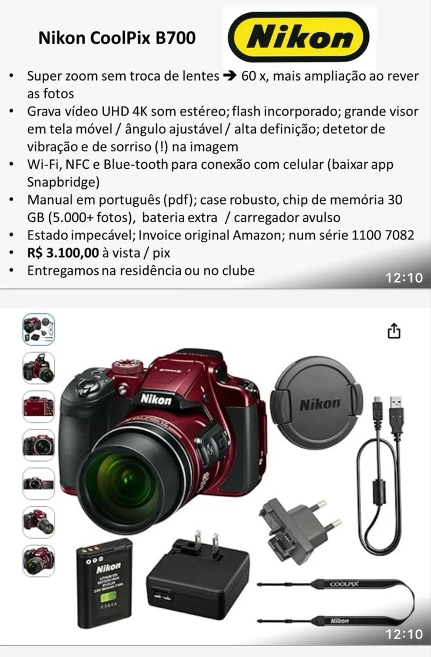 NIKON COOLPIX b700 - Câmeras e Filmadoras - Vila Inah, São Paulo