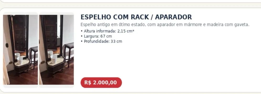 Espelho com aparador estilo retrô  - Foto 5