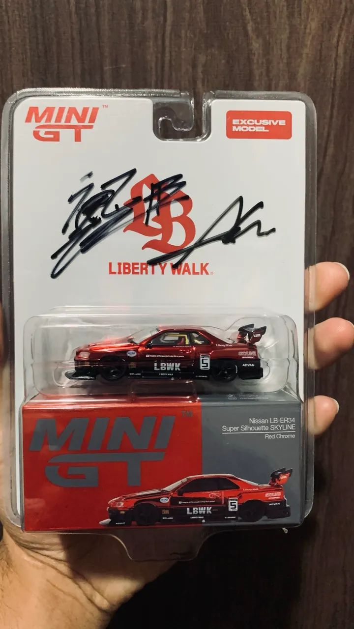 Mini Gt Skyline R34 Liberty Walk Red Chrome Midnight