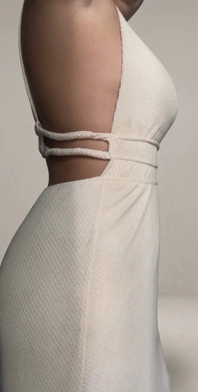 Vestido mídi bege - Foto 3