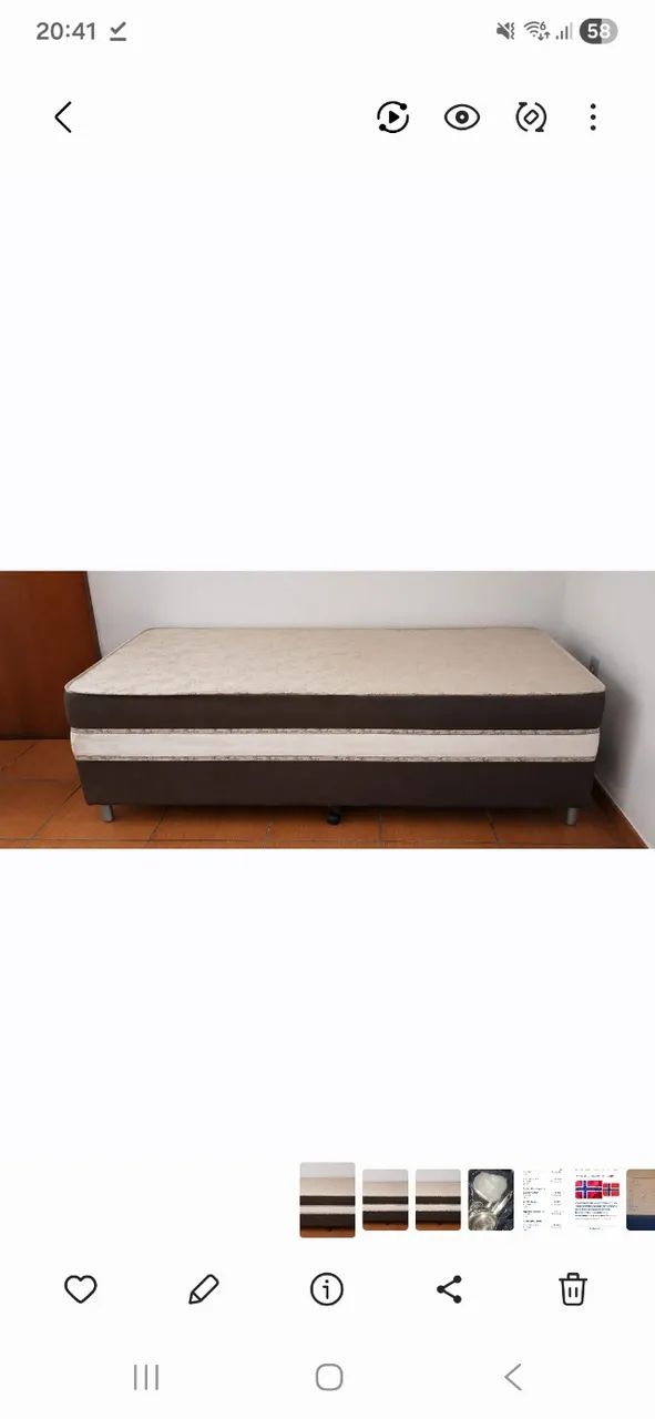 Cama box com o colchão de molas ensacada