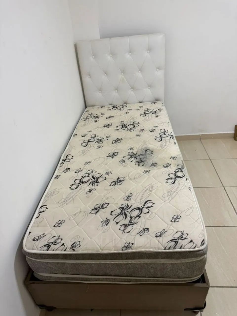 Cama Box de Solteiro com Colchão e Cabeceira Estofada - Foto 3