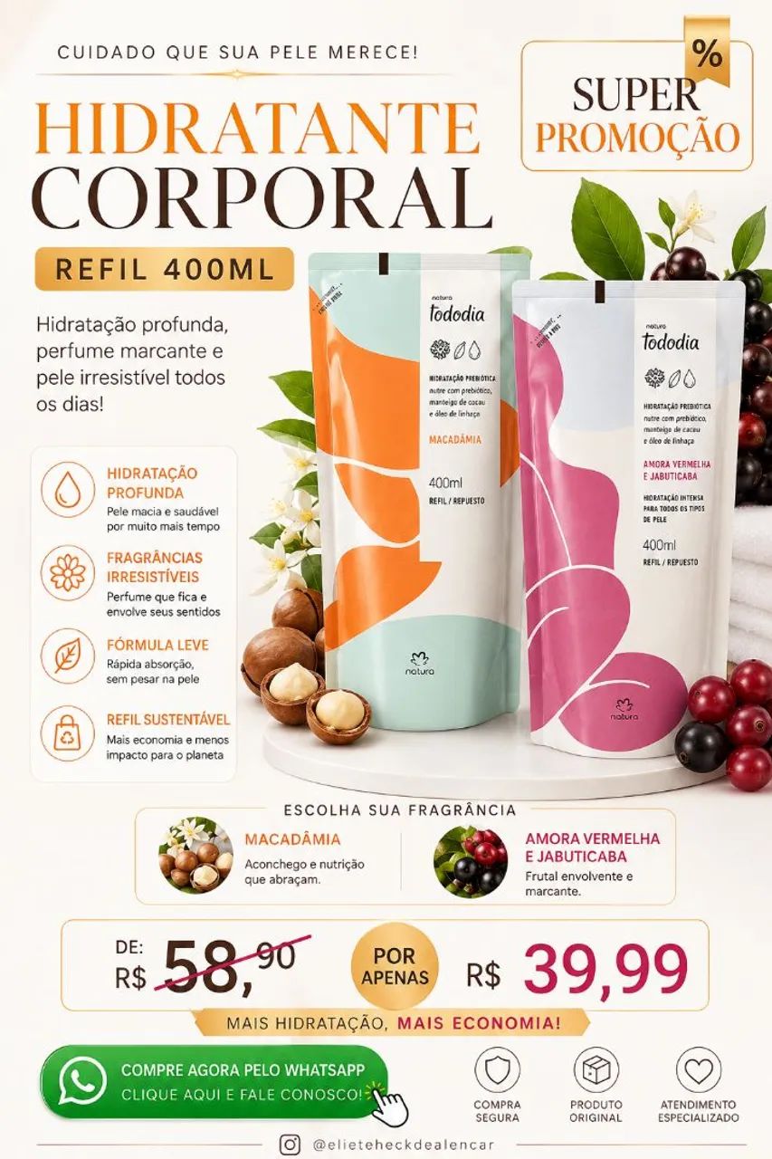 Hidratante corporal natura 