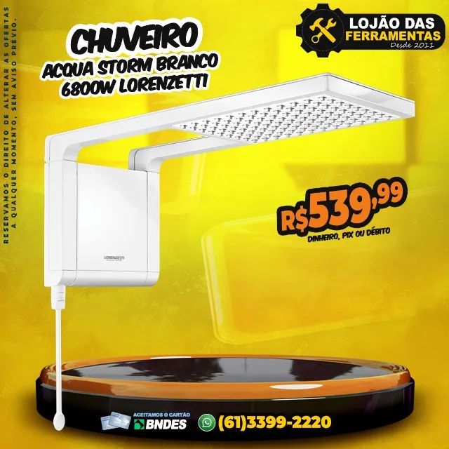 Chuveiro Acqua Storm Branco 6800w Lorenzetti